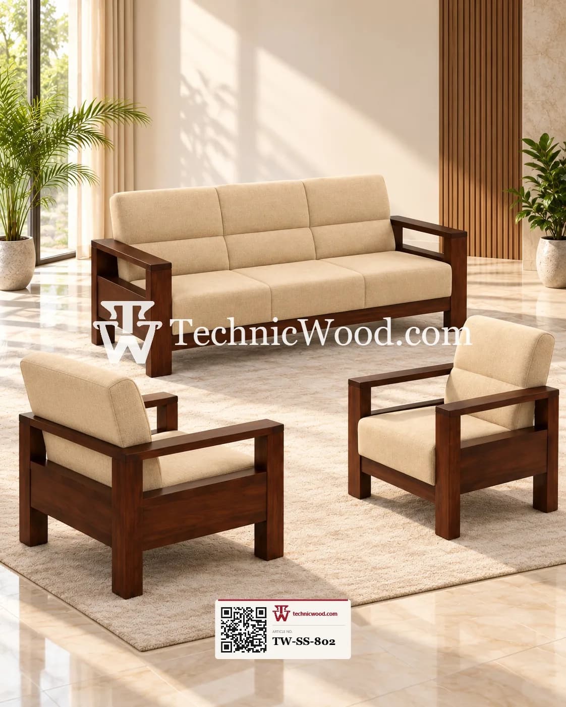 Modern Beige Sofa Set Keekar 2