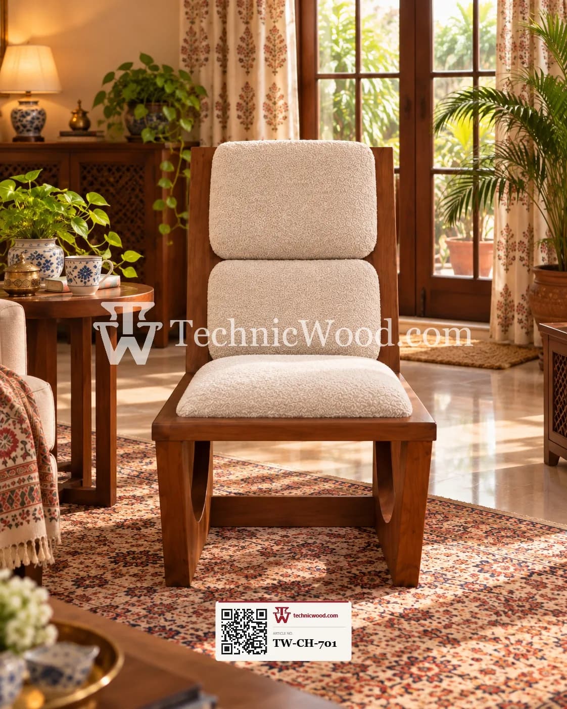 Mid Century Chair in a Cosy Desi Living Room tw